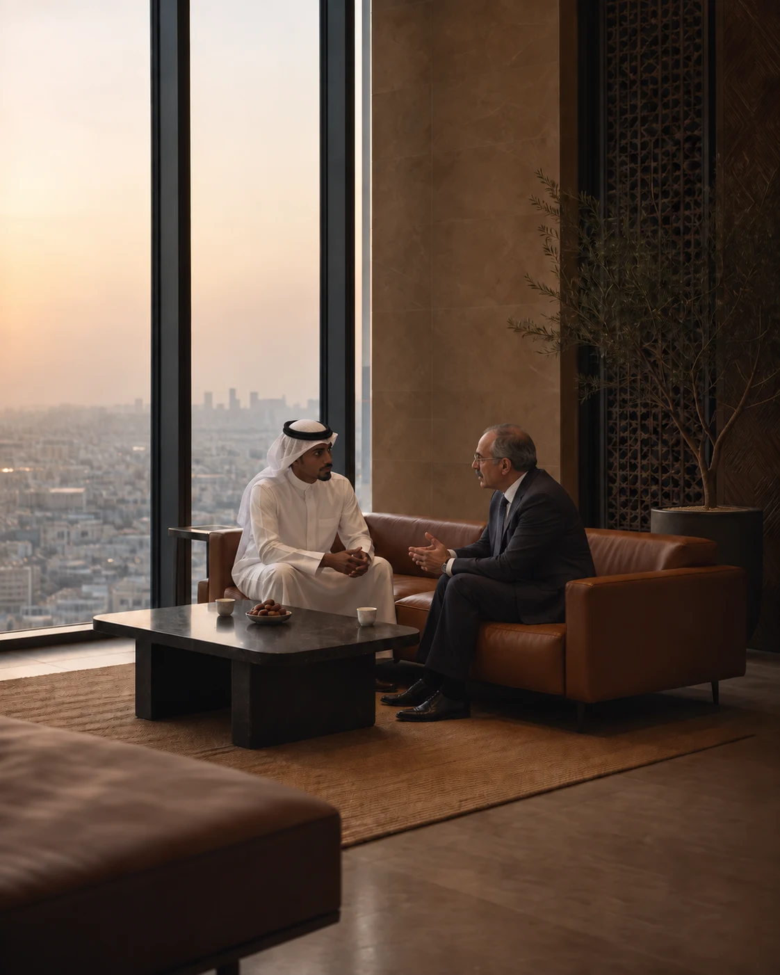 Saudi colleagues in a mentoring conversation